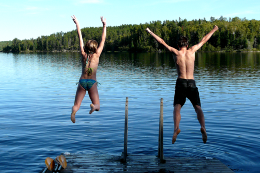 Baignade, Ecolodge du Falcon Trails Resort, High Lake - Manitoba, Canada