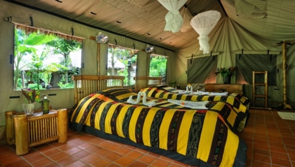 Dans le confort d'une tente de safari, Kamu Lodge, Laos