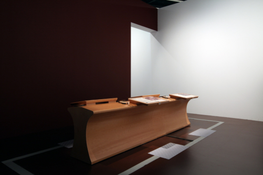 Espace tactile de l'exposition "Aux sources de la peinture Aborigène" au musée du Quai Branly