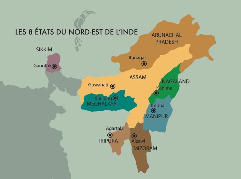 Etats du Nord-Est de l'Inde