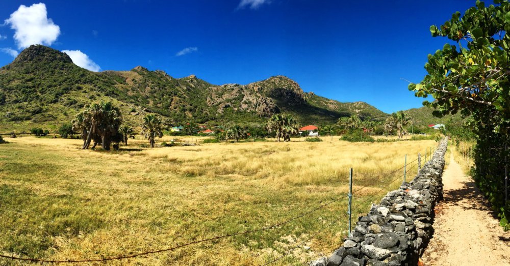 La campagne de Grand Fond et le début du sentier de randonnée - Saint-Barthelémy