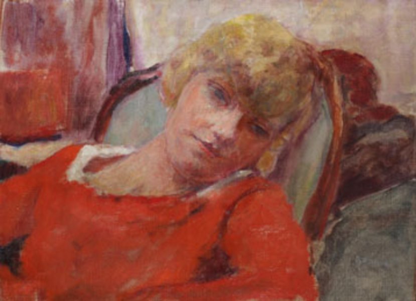 Le repos ou Jeune fille au corsage rouge, 1920, Pierre Bonnard