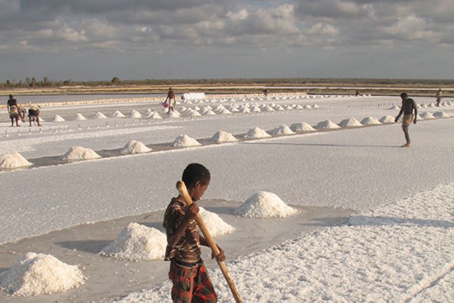 Le sel ici est ramassé à la main - Écolodge du Menabe - Belo sur Mer, Madagascar