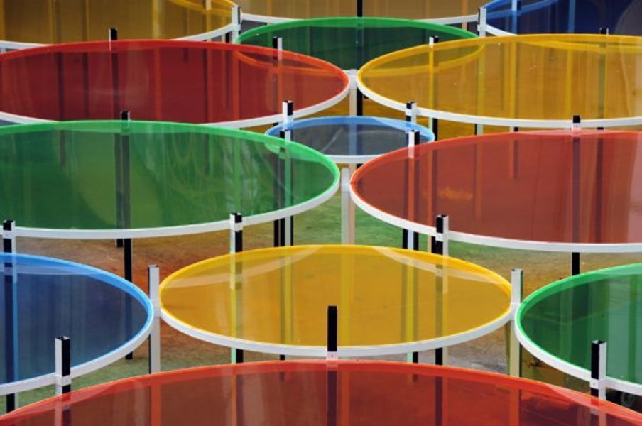 Monumenta 2012 : Daniel Buren - Excentrique(s), travail in situ