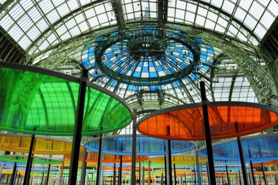 Monumenta 2012 : Daniel Buren - Excentrique(s), travail in situ