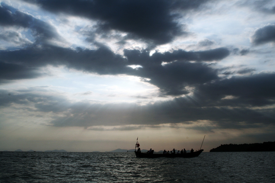 Retour de Koh Tonsay (l'île du Lapin) vers la ville de Kep