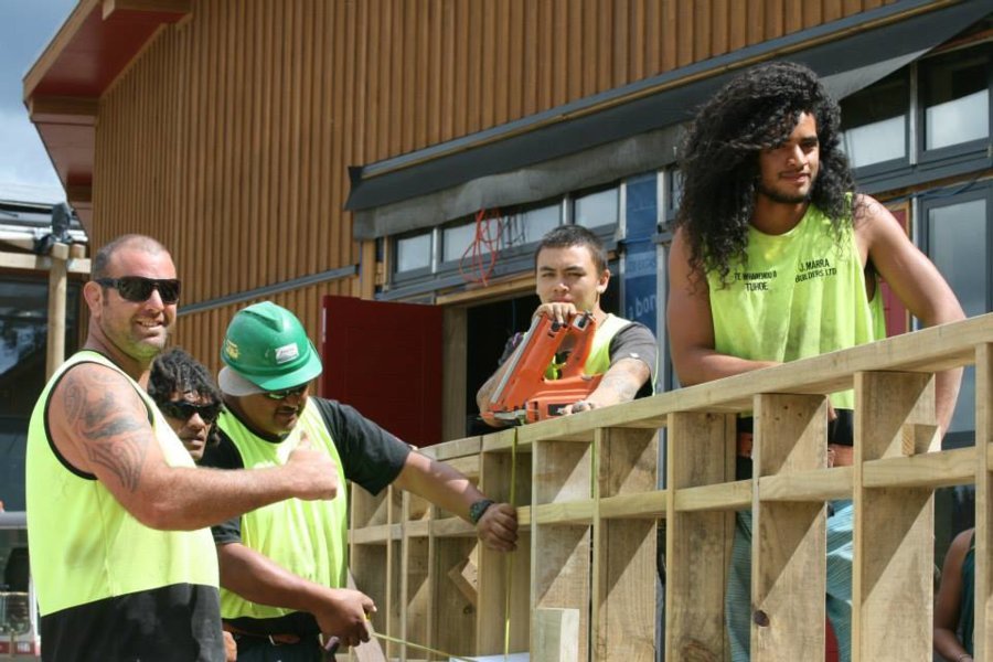 Te Kura Whare en construction - Nouvelle-Zélande