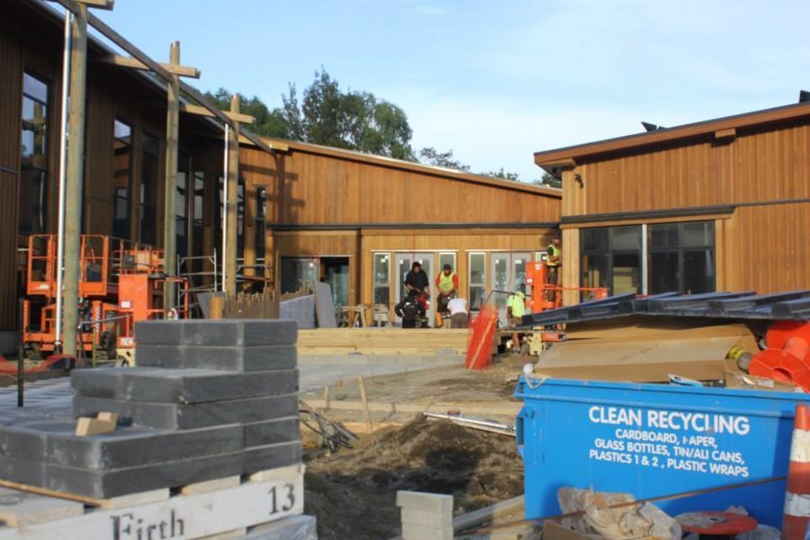 Te Kura Whare en construction - Nouvelle-Zélande