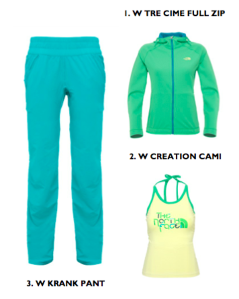 Tenue Femme pour l'escalade, The North Face, collection printemps-été 2013